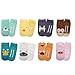 TARTINY Kids Socks Animal Fun Nonskid Cotton Cozy Unisex Socks Ages 0-4 Years Animal Print Socks,8 Pairs per Pack (M 2-4 Years)