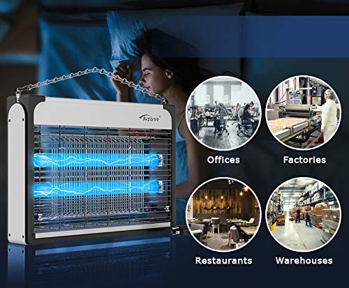 Tysonir Electronic Bug Zapper, 20W Electronic Indoor Insect Killer, Bug Zapper, Mosquito, Fly, Wasp, Beetle & Other Pests Killer Indoor Residential & Commercial