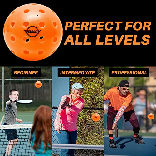 Velocity Outdoor Pickleball Balls, 3 Pack in Orange USAPA Approved