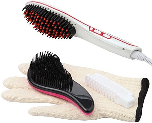 BEST Hair Brush Straightener Super Starter Set with FREE Gifts, Instant Magic Silky Straight Styling, Anion Hair Care, Anti Scald, No Damage, Massage Straightening Irons, Detangling Hair Brush
