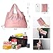 Large Reusable Grocery Bags Foldable Shopping Bags Fashionable Tote Bags Ripstop Waterproof Machine Washable Durable and Lightweight Oxford Fabric Bags (BLACK + PINK, 5)