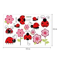 Earchy Wall Sticker,Color Ladybug Wall Sticker Animal Cartoon Nursery Kindergarten Children