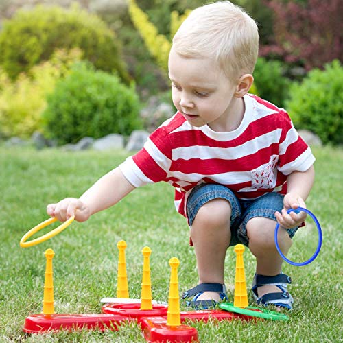 C-pop Rings for Ring toss,16Pcs Multicolor Plastic Toss Rings for Speed and Agility Practice Games,Carnival Garden Backyard, Outdoor Games,Toss Ring Game (16pcs)