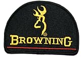 Browning Classic Firearms Gun Crest Patch Applique BLACK antlers 4 x 3 Inch