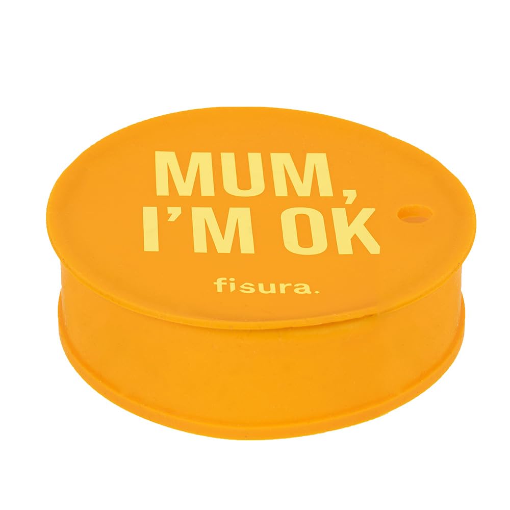 Fisura Mum I'm OK Cup Lid - Original Blue Drink Protector - Reusable Drink Cover - Anti Spill Cup Protection Made of Silicone