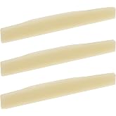 The Lord of the Tools 3PCS Unbleached Buffalo Bone Bridge Saddle Compatible with Martin Style 6-String Acoustic Guitars Parts 73.66 x 2.73 x 10.16mm