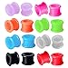 BodyJ4You 16PC Tunnel Soft Silicone Flesh Plug Eyelet 0G 8mm Flexible Ear Stretching Gauges Expander