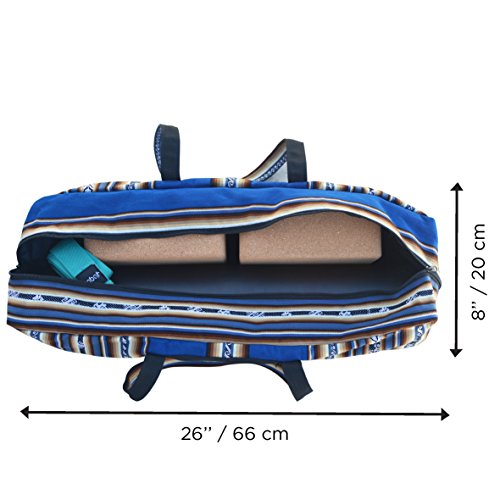 Yoga Mat Bag - Full Zip, Handmade, Large, Zip-pocket, Exercise Yoga Mat Bag (5 colors) (Blue) - Thumbnail 2