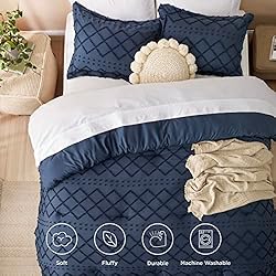 Bedsure Twin/Twin XL Comforter Set - Navy Blue Boho