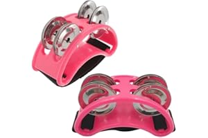 2 pcs Foot Tambourine,Foot Shaker,Portable Percussion Shaker Musical,Tambourines for Adults, Collocation Drums, Guitars, Meta