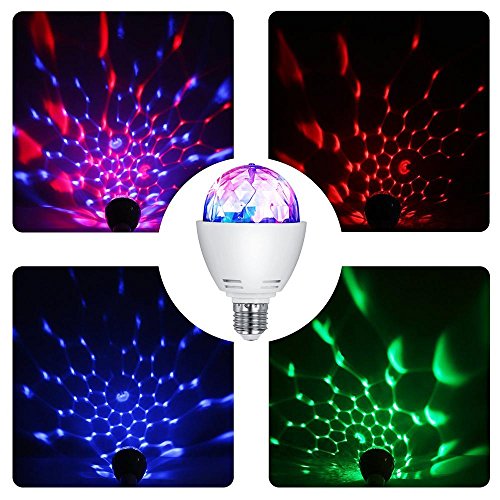 Disco Ball Light, niceEshop(TM) LED Stage Lamp Bulb, Rotating Sound Activated Strobe Lights for Disco Party/Bar /Club/ DJ Show /Wedding Ceremony Stage Effect Light with Remote Control