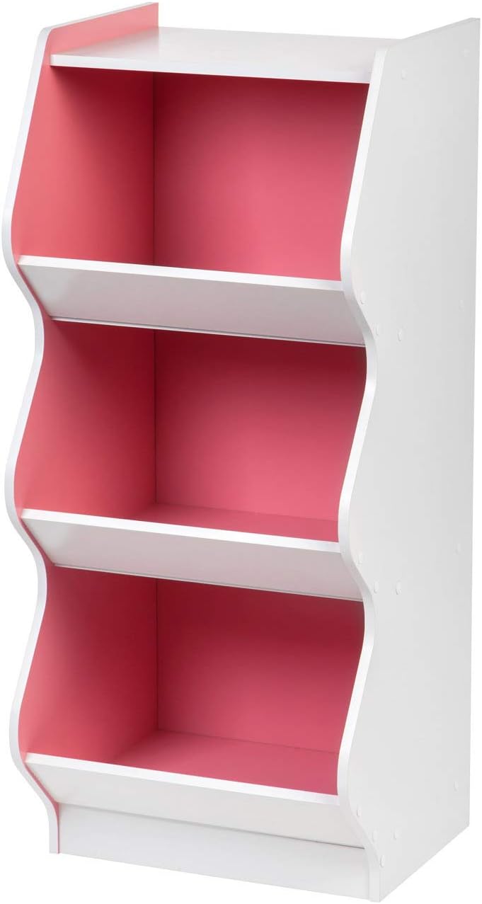 IRIS 3 Tier Curved Edge Storage Shelf, White and Pink Amazon.ca Home