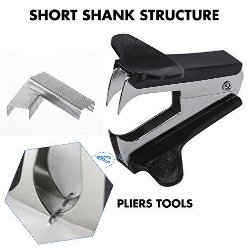 YOUNG4US 6 PACK Staple Remover, Classic Jaws Style & Magnetic Push Style Staple Removal Tool Staple Puller Professional Staple Removers for Office, School and Home, Black