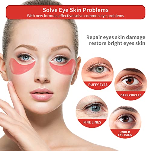 BREYLEE Red Pomegranate Eye Mask– 30 Pairs - Puffy Eyes and Dark Circles Treatments – Look Younger and Reduce Wrinkles and Fine Lines Undereye, Improve and Firm eye Skin - Pure Natural Material Extraction