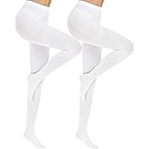 Luxdovi Women's Ultra Soft 80 Denier Tights Opaque Solid Color High Waist Pantyhose Footed Stockings Tights