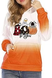 HVEPUO Womens Y2K Halloween Hoodie Funny Boo Ghost
