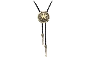 BRBAM Western Cowboy Texas Style Vintage Bolo Tie Fashion Texas Map and Lone Star Leather Bolo Tie Necktie Necklace