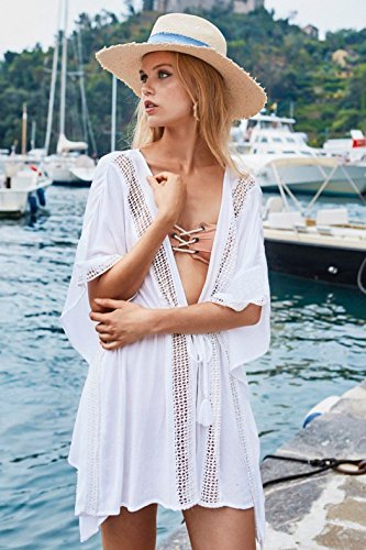 MUJUZE Women Perspective Stripe Print Tassel Swimsuit Cover Up Dress Kaftan Bikini Swimwear Cover Ups