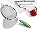 MagiKüchen 8-Inch Colander Fine Mesh Stainless Steel Sieve Strainer with Heat-Resistant Handle (Refreshing Green)