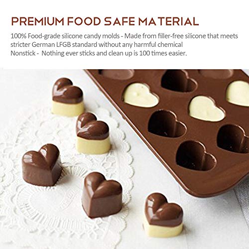 Aogist Silicone Candy Chocolate Jelly Molds, BPA Free Cake Baking Mold, Different Styles Ice Cube Molds 6 Pack - Thumbnail 3