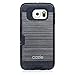Galaxy S6 Case, Dual-Layer Heavy Duty Matte Rugged Protective Cover Case with Credit Card Slot Holder for Samsung Galaxy S6 GS6 by Cazle (Black)
