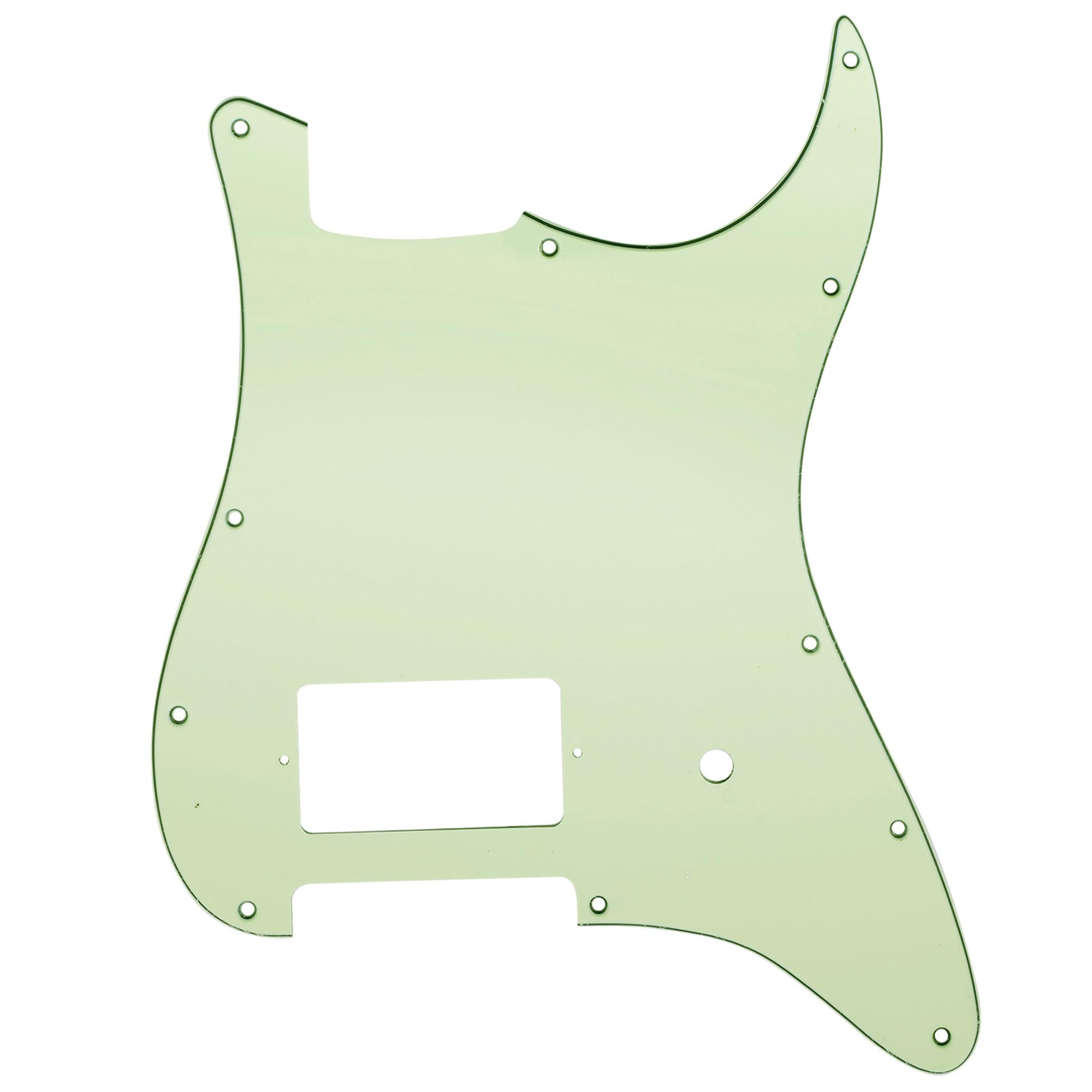 Musiclily Pro 11 Holes ST Strat One Humbucker Guitar Pickguard Scratch Plate for USA/Mexico Fender Tom Delonge Stratocaster Electric Guitar, 3Ply Mint Green