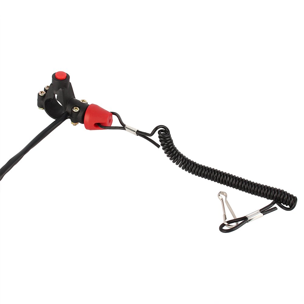Keenso Outboard Kill Switch Lanyard, 12V DC Motorcycle Engine On Off Kill Switch Mini Moto Kill Cord Quad Bike Safety for Motor ATV Quad Dirt Bike