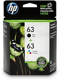HP 63 Black & Tri-color Original Ink Cartridges, 2 Cartridges (L0R46AN)
