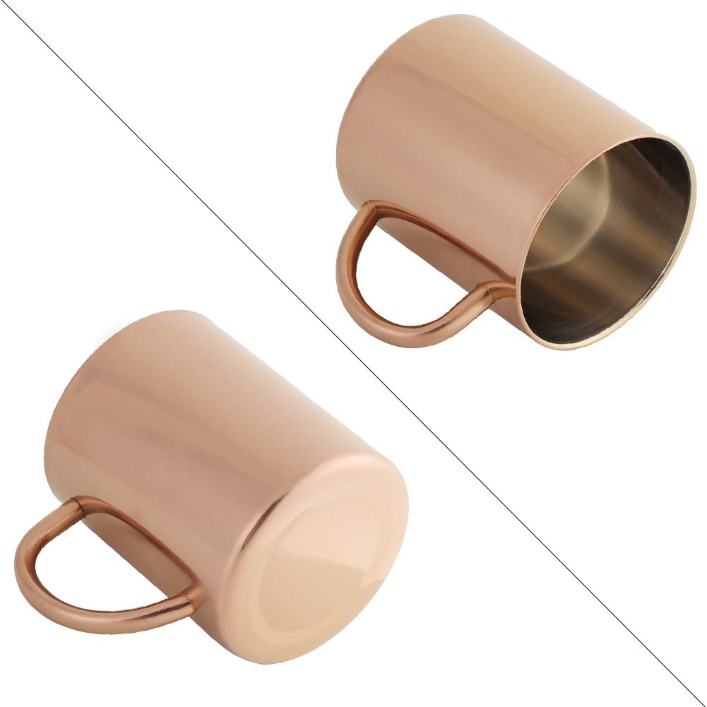 HERCHR 400ml 14.08OZ Double Walled Stainless Steel Travel Mug, Gold, 400ML/14.08OZ Capacity, Double-Thickness Design, Bold Handle, Coffee Travel Mug, Camping Mug