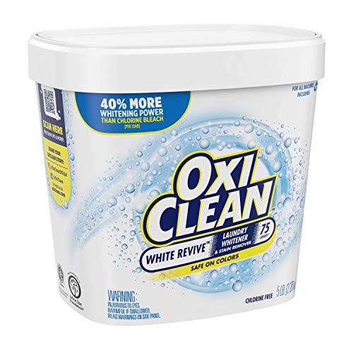 OXICLEAN WHITE REVIVE LAUNDRY WHITENER AND STAIN REMOVER POWDER, ALTERNATIVE TO BLEACH FOR LAUNDRY, 5 LB