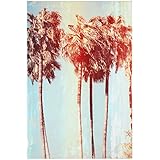 Marca Amazon - Rivet con estampado de palmera en color turquesa y sepia de aspecto vintage, 10 x 15 pulgadas