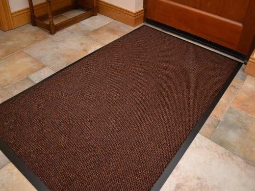 Machine Washable Rust Brown Heavy Quality Non Slip Hard Wearing Barrier Mat. Available in 8 sizes (100cm x 170cm)