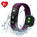 Fitness Tracker DIWUER Smart Watch with Heart Rate Monitor Calorie Counter Pedometer Sport Sleep Activity Tracker Waterproof Bracelet Wristband for iPhone Android Phone(Purple)