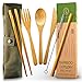 Bamboo Cutlery and Reusable Utensils with Case and Bonus Bamboo Toothbrush. Travel Cutlery Set and Reusable Silverware Set to Go. TSA-Safe Reusable Cutlery Travel Set Contains Reusable Bamboo Utensils