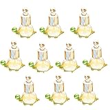 10 Pieces Screw Cap Turtle Glass Vial Pendant Necklace Pendant Mini Wishing Bottle Charms (Green Turtle)
