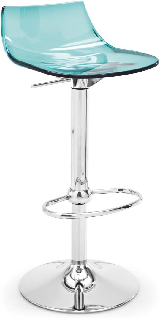 Connubia Led 1405 Barstool Calligaris - Polished Optic White Technopolymer Seat with Chrome Structure