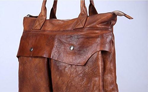First layer leather handbag/man/long hand-strap/large capacity/multifunctional/men's briefcases , brown