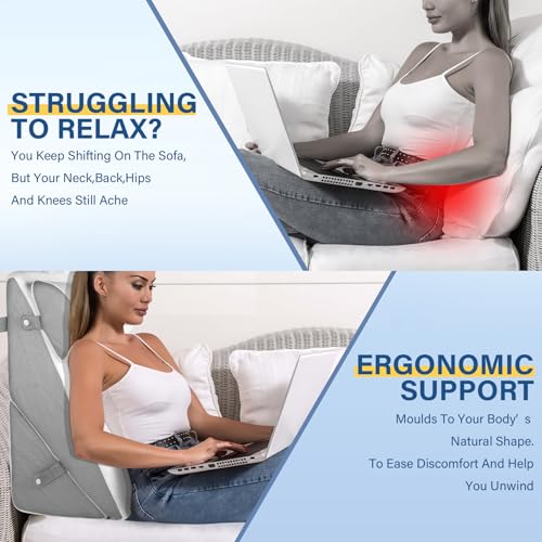 EzKamfort 3 in 1 Wedge Pillow, Bed Wedge Pillow, Adjustable Bed Wedge Pillow with Memory Foam, Wedge Seat Cushion with Washable Cover, Sleep Apnea, Reading, Relaxing | CuscCuneo Letto Regolabile, Cuscino a Cuneo Antireflusso, Per Seduta Con Fodera Lavabile, Per Apnea Del Sonno, Lettura