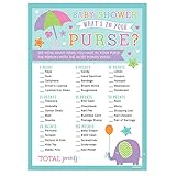 Amscan 380043 Baby Shower What's In Your Purse Game, 7" x 5" Sheets, Multicolor