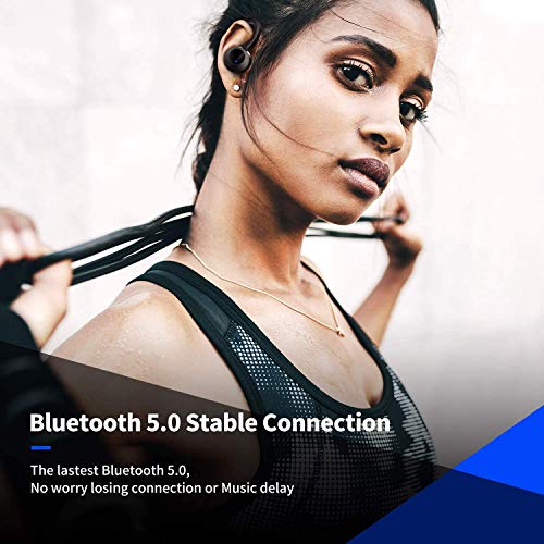 Axloie Wireless Earbuds Sport, [Upgraded] Bluetooth 5.0 Headphones True Wireless Premium Deep Bass IPX7 Waterproof 25H Playtime in-Ear TWS Stereo Earphones with Charging Case for Running Gym Workout