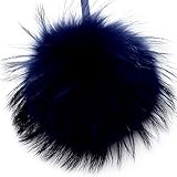 Valpeak 6'' Fluffy Raccoon Fur Ball Pom Pom Keychain Womens Bag Purse Charms with Golden Key Chain (Royal Blue)