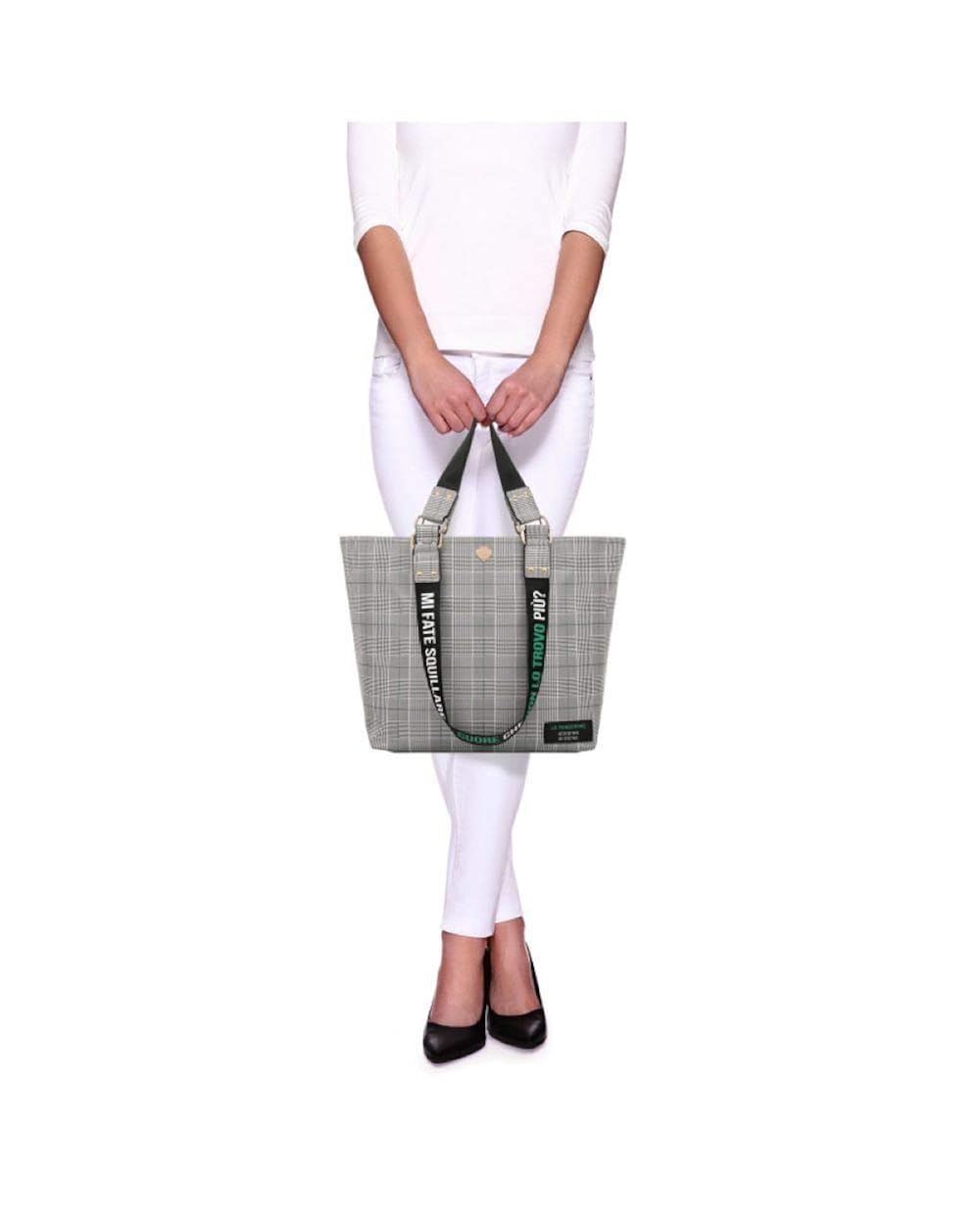 Borse a mano Magic Srl Le Pandorine Shopper Goodyear Cuore Tartan Green  urban-earth.co.uk