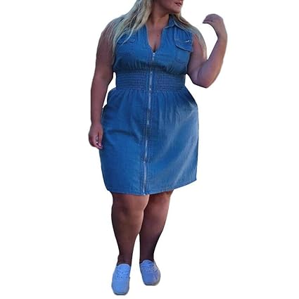 plus size denim dress uk