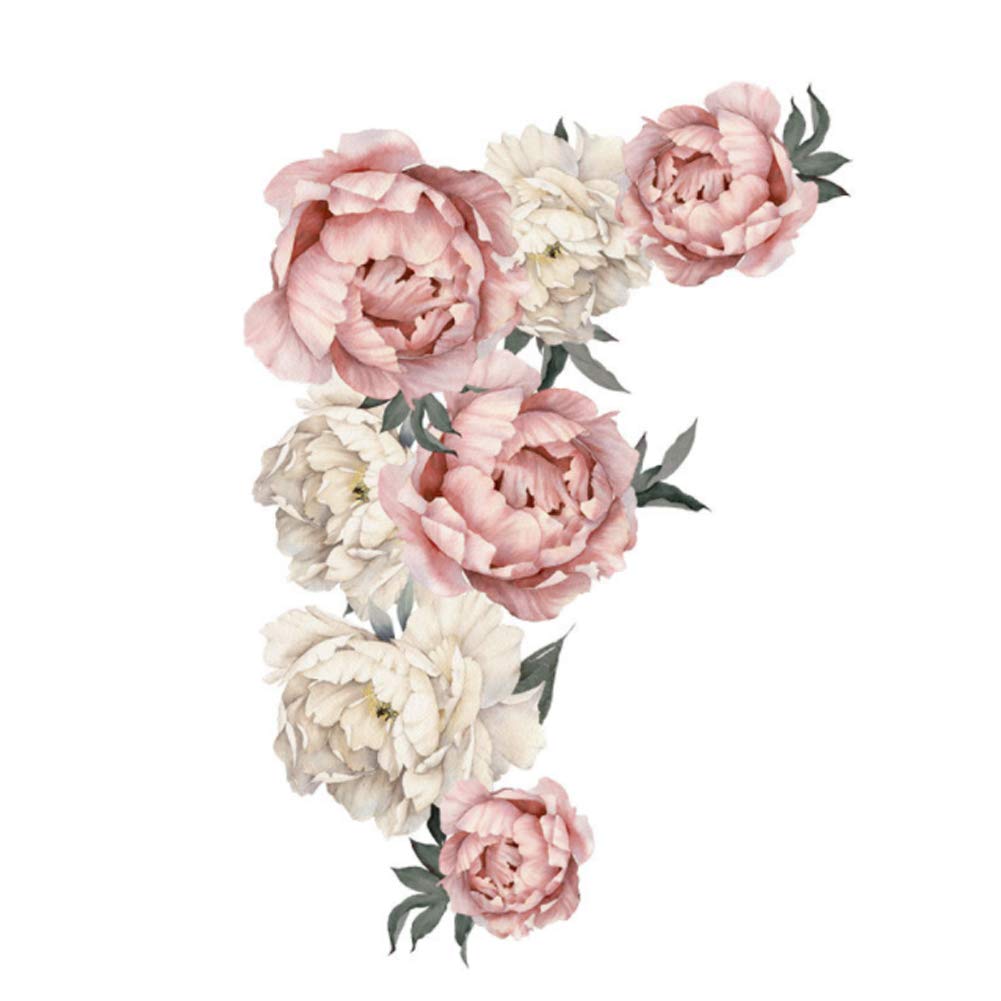 Nikou PVC Art Applique, Peony Flower Pattern Wall Stickers Art Applique Bedroom Decoration Background Sticker