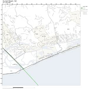 ZIP Code Wall Map of Sunset Beach, NC ZIP Code Map Laminated : Amazon