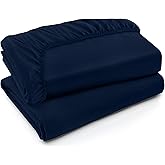 Utopia Bedding Twin XL Fitted Sheets - Bulk Pack of 2 Bottom Sheets - Soft Brushed Microfiber - Deep Pockets - Shrinkage & Fade Resistant - Easy Care (Twin XL, Navy)