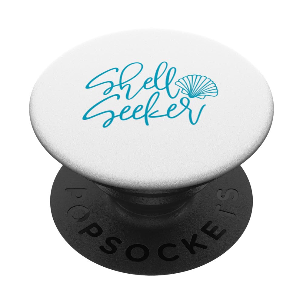 Shell Seeker Beach Funny Summer Quote Graphic PopSockets Swappable PopGrip