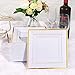 bUCLA 60PCS Gold Rim Plastic Plates-8.2inch Square Disposable Dessert/Appetizer Plates-Ideal For Wedding & Parties