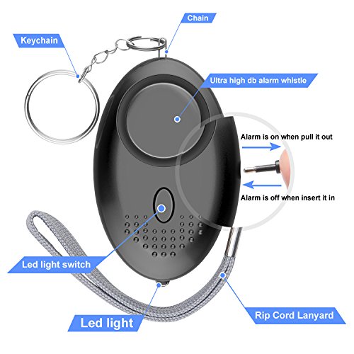 image for BELK 2 Pack Personal Alarm 140DB EDC Keychain Security Alarm with LED 