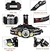 ZUKVYE Rechargeable LED headlamp, Super Bright LED Headlight Flashlight 6000 Lumen Zoomable Waterproof Red for Cycling, Running, Dog Walking, Camping, Hiking, Fishing, Night Reading and DIY Works